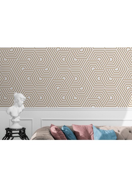 Pastel Renkli Geometrik Desenli Duvar Kağıdı-5788