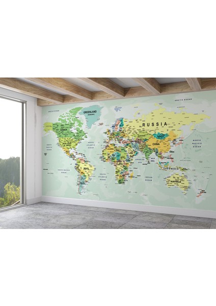 Dünya Haritası Duvar Kağıdı Detaylı Ülke ve Başkentli İNGILIZCE-2533 fiyatları