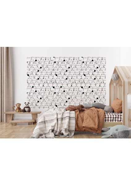 Sevimli Kediler Desenli Duvar Kağıdı-5754