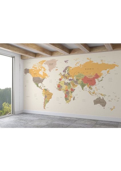 Detaylı Öğretici Ingilizce Dünya Haritası Duvar Kağıdı-1073 fiyatları