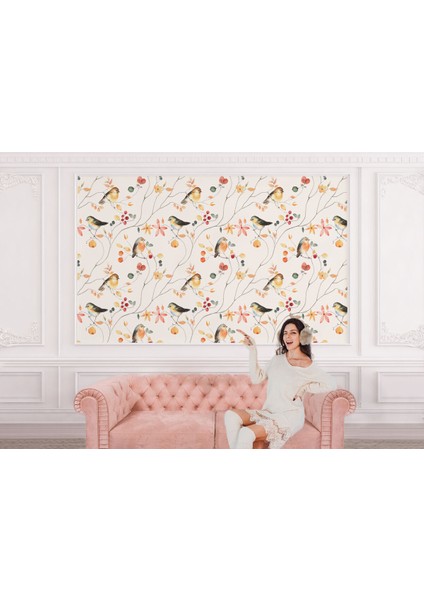 Açağ Dallarındaki Sevimli Kuşlar Desenli Duvar Kağıdı-5760 modelleri