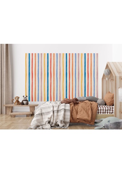Renkli Çizgiler Desenli Çocuk Odası Duvar Kağıdı-5768 modelleri