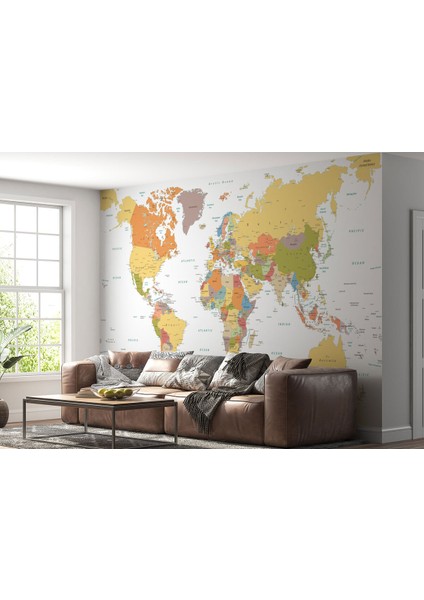 Detaylı Öğretici Ingilizce Dünya Haritası Duvar KAĞIDI-1042 fiyatları