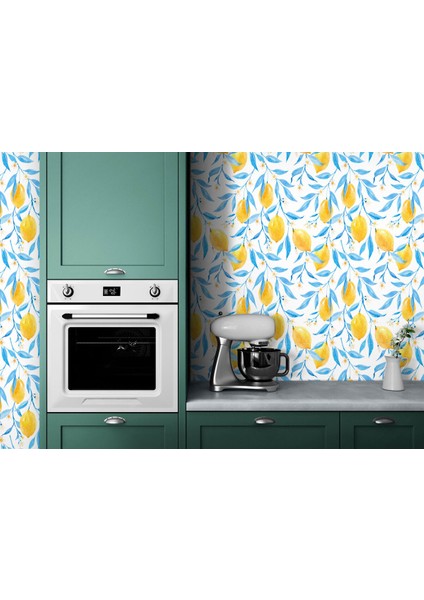 Limon Ağacı Desenli Duvar Kağıdı-5752