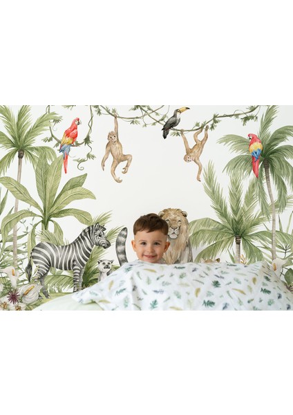 Sevimli Hayvanlar Desenli Duvar Kağıdı Kreş Okul Posteri-5638 fırsatları