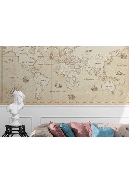 Duvar Kağıdı Vintage Dünya Haritası-3956 fırsatları