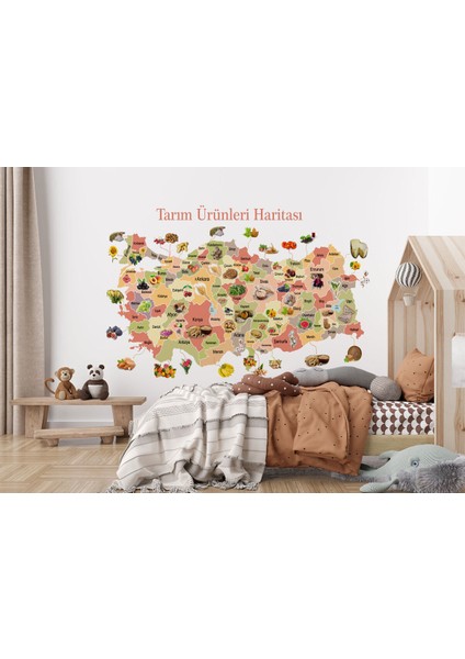 Tarım Ürünleri Yerli Malı Haftası Türkiye Haritası Duvar Kağıdı-1046 modelleri