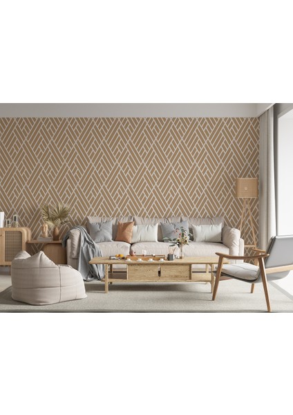 Pastel Renkli Geometrik Desenli Duvar Kağıdı-5791 fırsatları