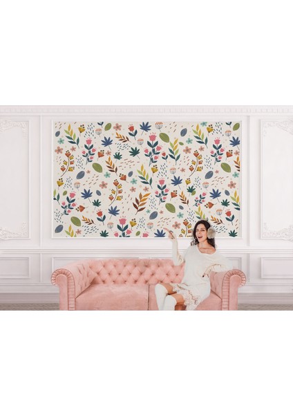 Renkli Çiçekler Desenli Duvar KAĞIDI-5649 modelleri