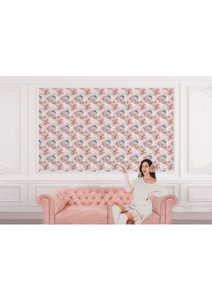 Pembe Çiçek Desenli Kız Çocuğu Odası Duvar Kağıdı-5594 modelleri