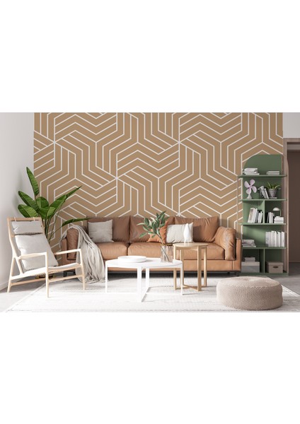 Pastel Renkli Geometrik Desenli Duvar Kağıdı-5779