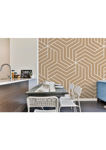 Pastel Renkli Geometrik Desenli Duvar Kağıdı-5779 fırsatları