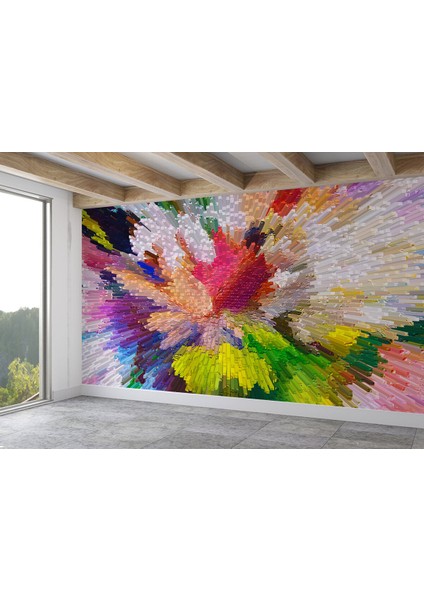 Soyut Sanatsal Yağlıboya Görünüm Dekoratif Duvar KAĞIDI-3565 fiyatları