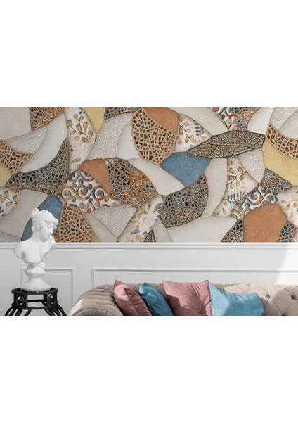 Kırık Mermer Parçaları Desenli Duvar Kağıdı-5765 fırsatları