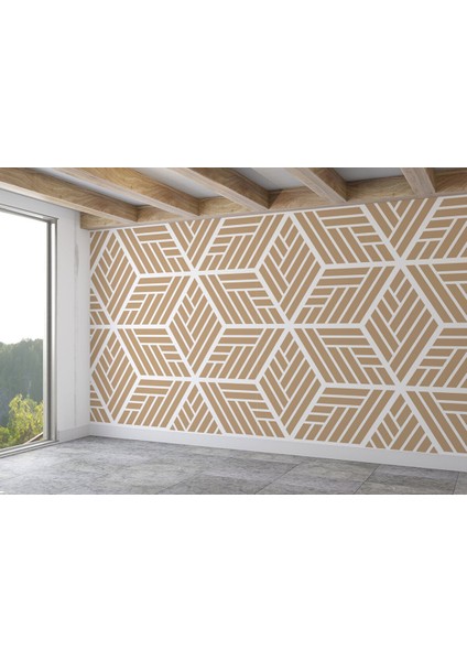 Pastel Renkli Geometrik Desenli Duvar Kağıdı-5781 fiyatları