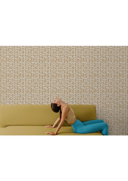 Karamel Rengi Kesik Çizgili Iskandinav Tarzı Modern Duvar KAĞIDI-5548 fırsatları