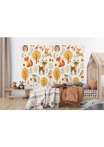 Renkli Orman Hayvanları Duvar KAĞIDI-5705 modelleri