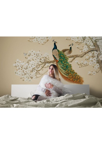 Dalda Duran Tavus Kuşları Duvar Kağıdı-5611 fırsatları