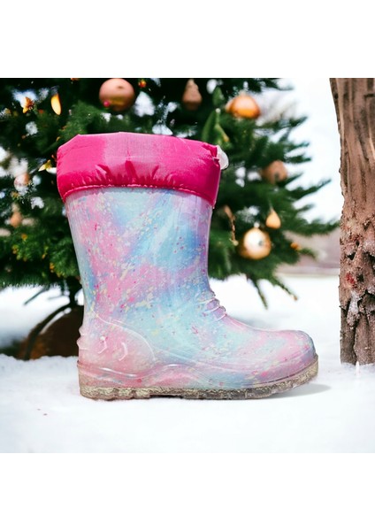 Çocuk Çizme Kar Botu Soğuk ve Su Geçirmez Içi Kürklü