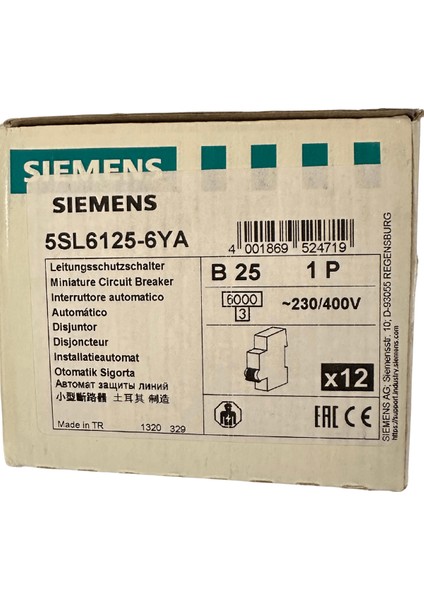 B25 1p Otomat Sigorta (2 Adet)