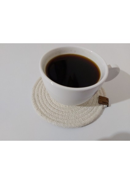 6 Adet Bardak Altlığı Jüt Pamuk Hasır Sunum Mutfak Sofra Dekor El Yapımı Makine Dikişli - 14 cm fiyatları