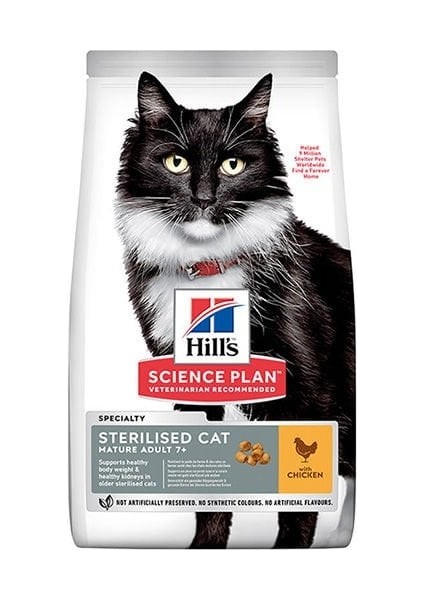 Hills Mature Sterilised Tavuklu Kısırlaştırılmış Yaşlı Kedi Maması 1.5 kg