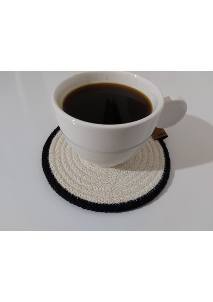 6 Adet Bardak Altlığı Jüt Pamuk Hasır Sunum Mutfak Sofra Dekor El Yapımı Makine Dikişli - 14 cm fiyatları