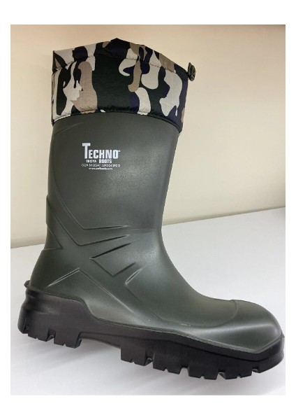 Techno Boots -30 Derece Soğuğa Dayanıklı 35 cm Kısa Boy Su Geçirmez Unisex O4 Çeliksiz Burunsuz Poliüretan Çizme