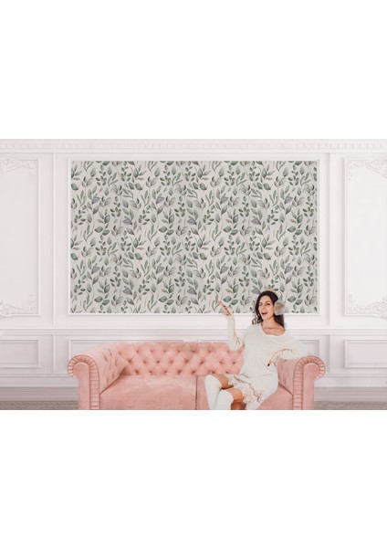 Çiçek ve Yaprak Desenli Iskandinav Tarzı Duvar Kağıdı-5558 fırsatları