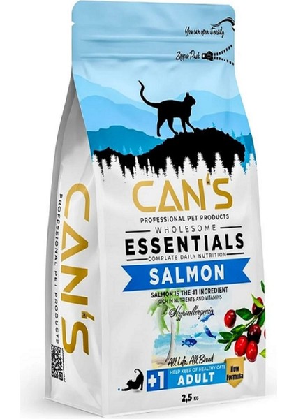 Cans Cat Adult Yetişkin Kedi Maması 2,5 kg Somon Balıklı + Konserve