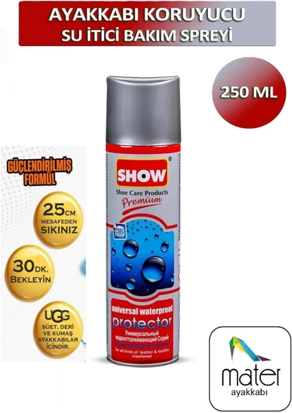 Show Su ve Kir Itici Sprey - Su Geçirmez Şeffaf Protect Sprey 250 ml Özel Güçlendirilmiş Seri