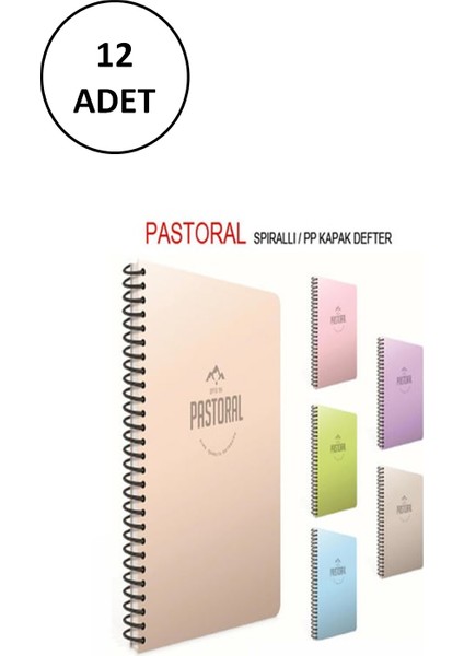 Pastoral 17 x 24 Spiralli Pp Kapak Defter 96 Yaprak Çizgisiz