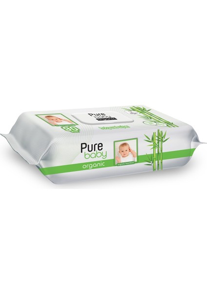 Wipes Islak Havlu Mendil 90 Yaprak Organic Bambu Plastik Kapaklı