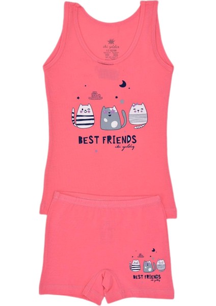 Kız Çocuk Best Baskılı Atlet Boxer Takım 8539 BGL-ST03483