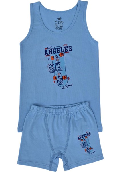 Erkek Çocuk Kaykay Baskılı Atlet Boxer Takım 6048 BGL-ST03474