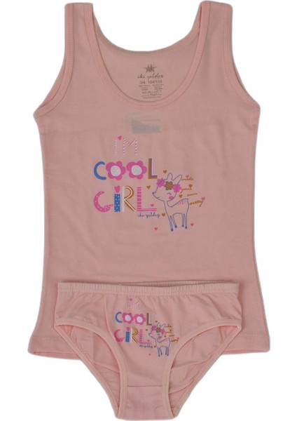 Kız Çocuk Cool Baskılı Atlet Külot Takım 8623 BGL-ST03484