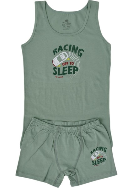 Erkek Çocuk Racıng Baskılı Atlet Boxer Takım 6040 BGL-ST03480