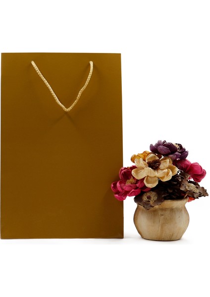 Gold Premium Karton Çanta 25 x 38 x 8 cm 2 Adet Hediye Poşeti