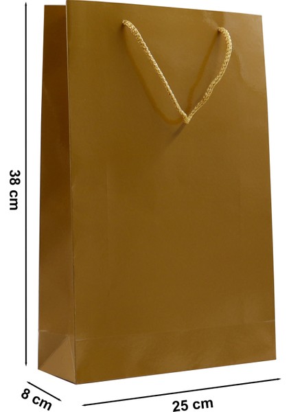Gold Premium Karton Çanta 25 x 38 x 8 cm 2 Adet Hediye Poşeti