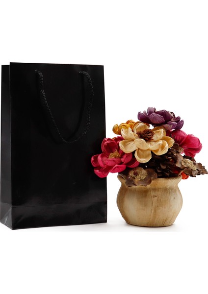 Siyah Premium Karton Çanta 17 x 27 x 7 cm 2 Adet Hediye Poşeti
