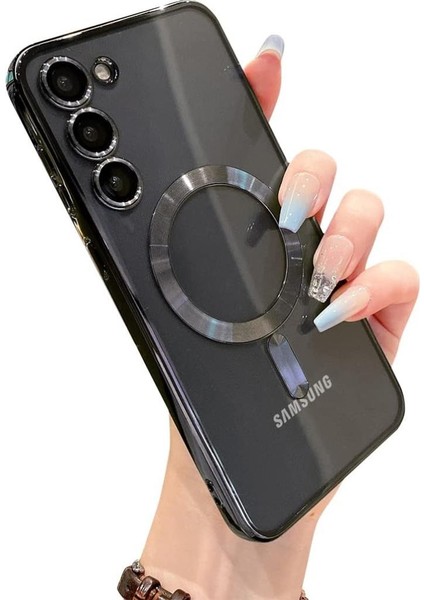 Samsung Galaxy S24 Kılıf Magsafe Kamera Lensli Korumalı Şeffaf Silikon Kapak