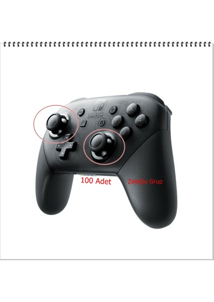 100 Adet Nintendo Switch Pro Analog Topuz 1.sınıf 1.kalite Ürün