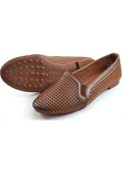 B.101 Taba Soft Deri Kadın Babet Ayakkabı modelleri