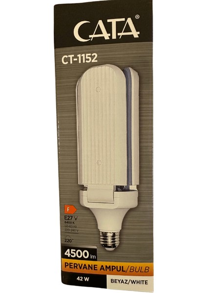 CT-1152 42W 6400K (Beyaz Işık) E27 Duylu LED Pervane Ampul (8 Adet)