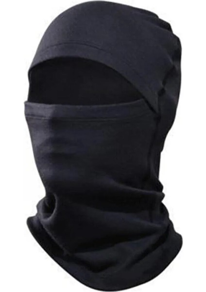 Bana Lazım Olan Polar Kar Maskesi Kışlık Polar Şapka Bere Boyunluk Motorcu Kask Bere Unisex Balaclava Siyah