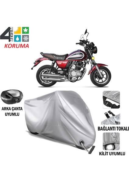 Yuki Scram 170 Branda Motosiklet Brandası Arka Çanta Bağlantı ve Kilit Uyumlu