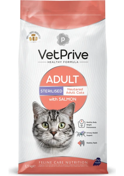 Vet Prive Somonlu Kısırlaştırılmış Kedi Maması 1,5kg