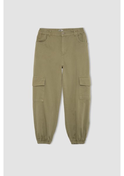 Coool Jogger Pantolon Gabardin Kumaş Normal Bel Basic Düz Kargo Cepli B0454AX24SP