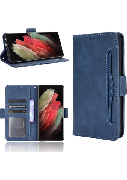Ile Uyumlu Samsung Galaxy S21 Ultra Kredi Kartı Tutuculu Kickstand Koruyucu Cüzdan Kılıfı, Flip Folyo Kitap Pu Deri Darbeye Dayanıklı Kapak (Yurt Dışından) fırsatları