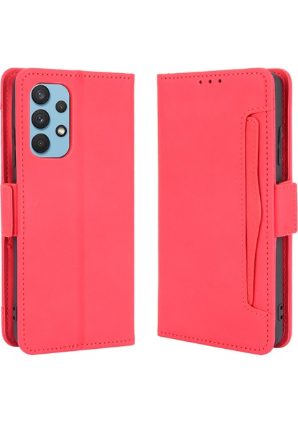 Ile Uyumlu Samsung Galaxy A32 4g Kredi Kartı Tutuculu Kickstand Koruyucu Cüzdan Kılıfı, Flip Folyo Kitap Pu Deri Darbeye Dayanıklı Kapak (Yurt Dışından)
